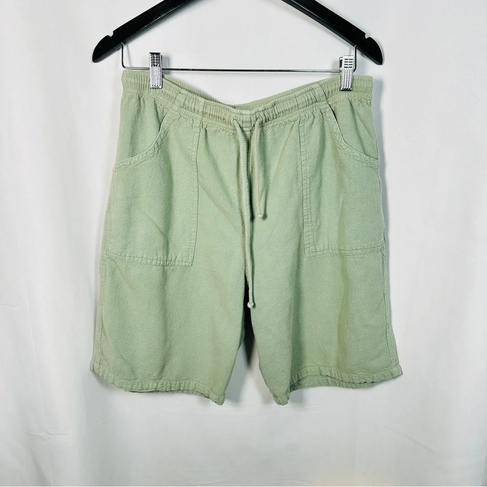 Authentic Cottonseed Products Vintage Washed Cotton Sweatshorts Sage Green Med